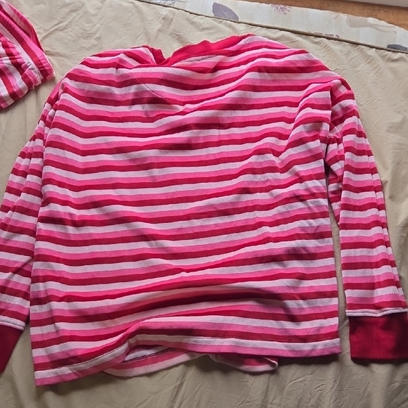 Joyspun Women's Striped Pink Pajama Set L(12-14) - Picture 5 of 10